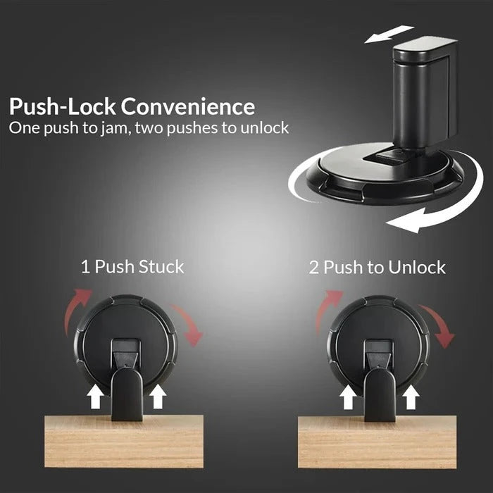 Adjustable Door Stopper with Screw or Adhesive Mount and Secure Hold for 0.98in Gap Zanny Home