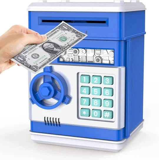 Electronic Piggy Bank with Motorized Bill Intake and Dual-Lock Security, Voice Prompts Zanny Home