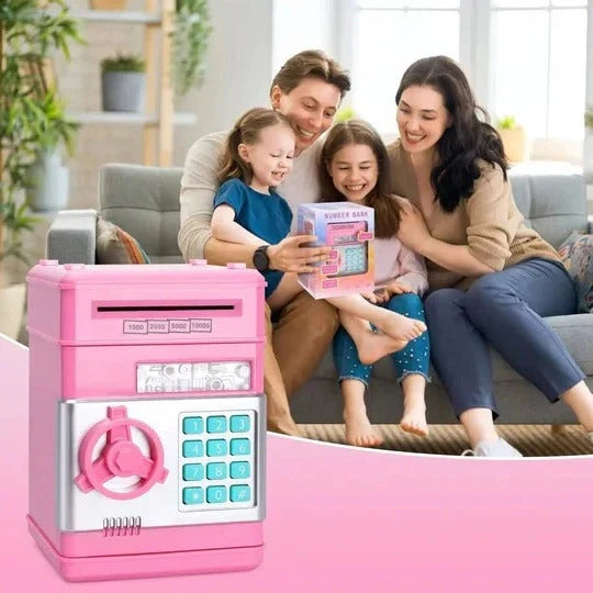Electronic Piggy Bank with Motorized Bill Intake and Dual-Lock Security, Voice Prompts Zanny Home