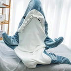 Shark Hooded Blanket with Plush Flannel and Roomy One-Size Fit, Full-Length Coverage Zanny Home