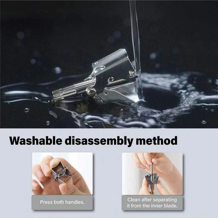 Nose Hair Trimmer with Stainless Steel Body and Rounded Safety Blades, Manual Twist Zanny Home