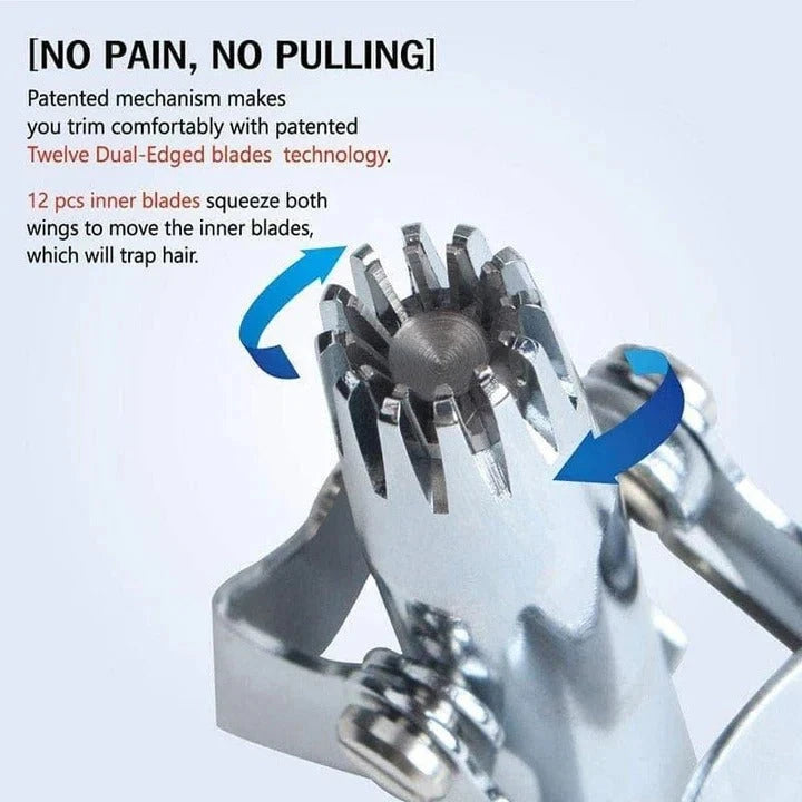 Nose Hair Trimmer with Stainless Steel Body and Rounded Safety Blades, Manual Twist Zanny Home