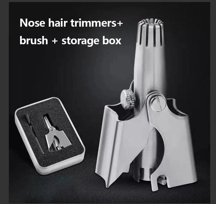 Nose Hair Trimmer with Stainless Steel Body and Rounded Safety Blades, Manual Twist Zanny Home
