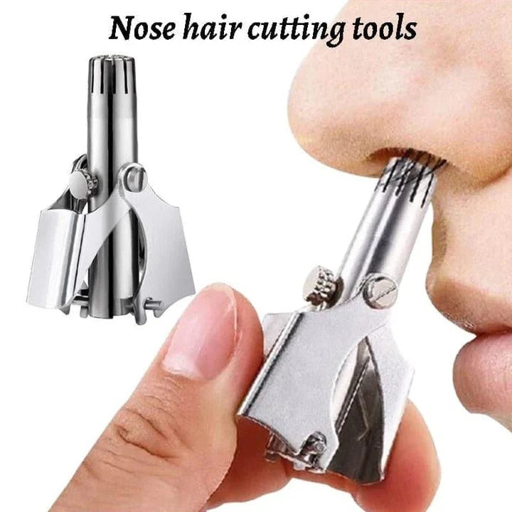 Nose Hair Trimmer with Stainless Steel Body and Rounded Safety Blades, Manual Twist Zanny Home