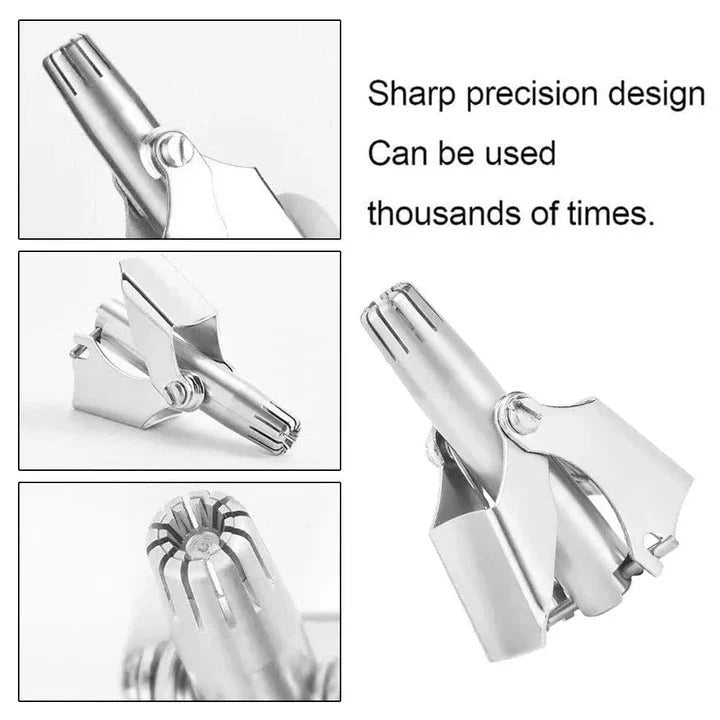 Nose Hair Trimmer with Stainless Steel Body and Rounded Safety Blades, Manual Twist Zanny Home