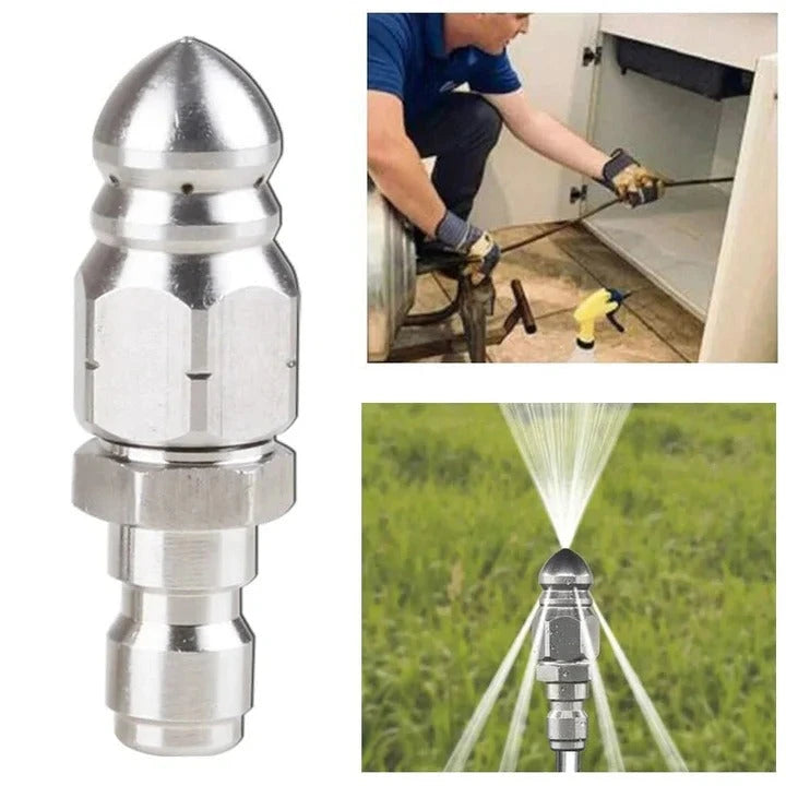 Sewer Jetter Nozzle with Stainless Steel Pointed Tip and Precision Jet for Pipe Cleaning Zanny Home