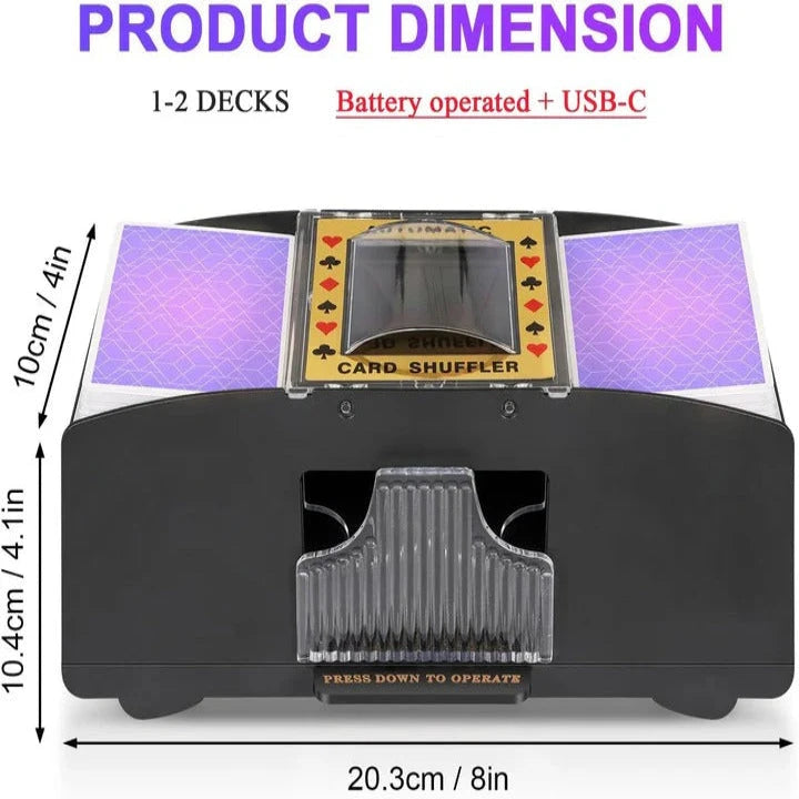 Automatic Card Shuffler with Dual-Deck Capacity and Battery Operation Zanny Home