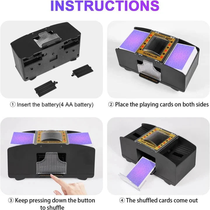 Automatic Card Shuffler with Dual-Deck Capacity and Battery Operation Zanny Home