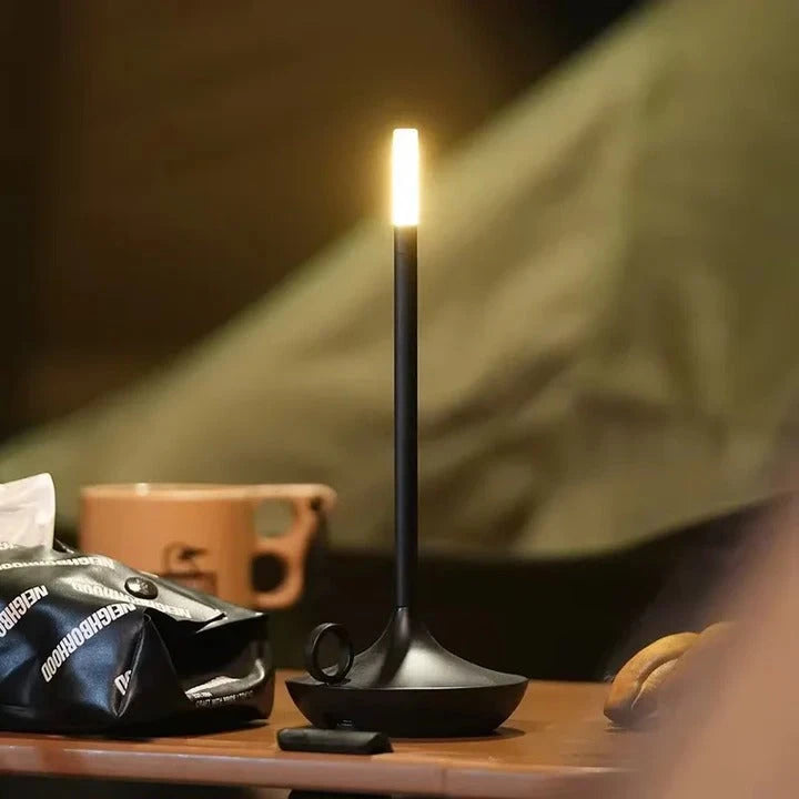 Rechargeable Table Lamp with Touch Dimming and Warm White LED, Portable 12-Hour Battery Zanny Home