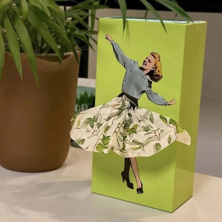 Skirt-Style Tissue Box Cover with Weighted Base and Color-Change Tissues, Durable Plastic Zanny Home