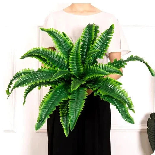 Artificial Boston Fern with UV-Stable Fronds and Flexible Shape, Indoor or Covered Outdoor Zanny Home