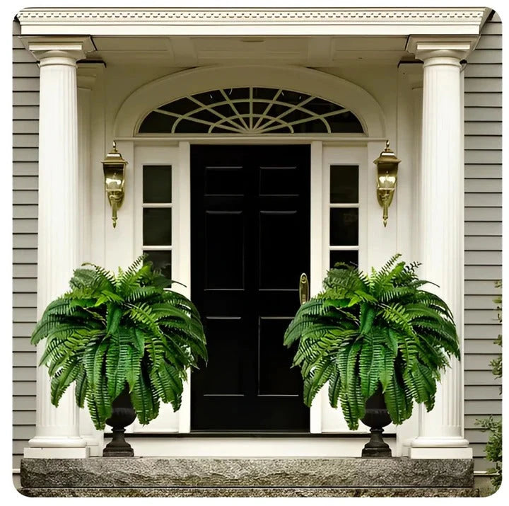 Artificial Boston Fern with UV-Stable Fronds and Flexible Shape, Indoor or Covered Outdoor Zanny Home