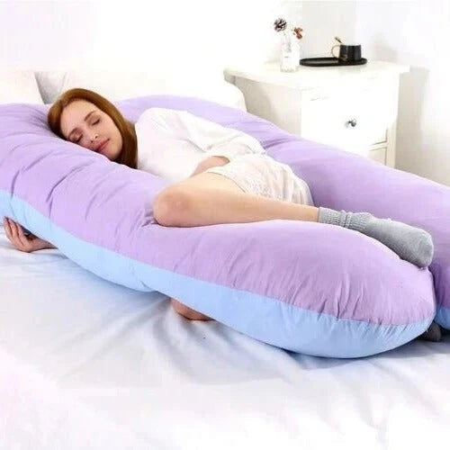 Full Body Pillow with Adjustable Shredded Foam and U-Shape Support, Jersey Cover Zanny Home