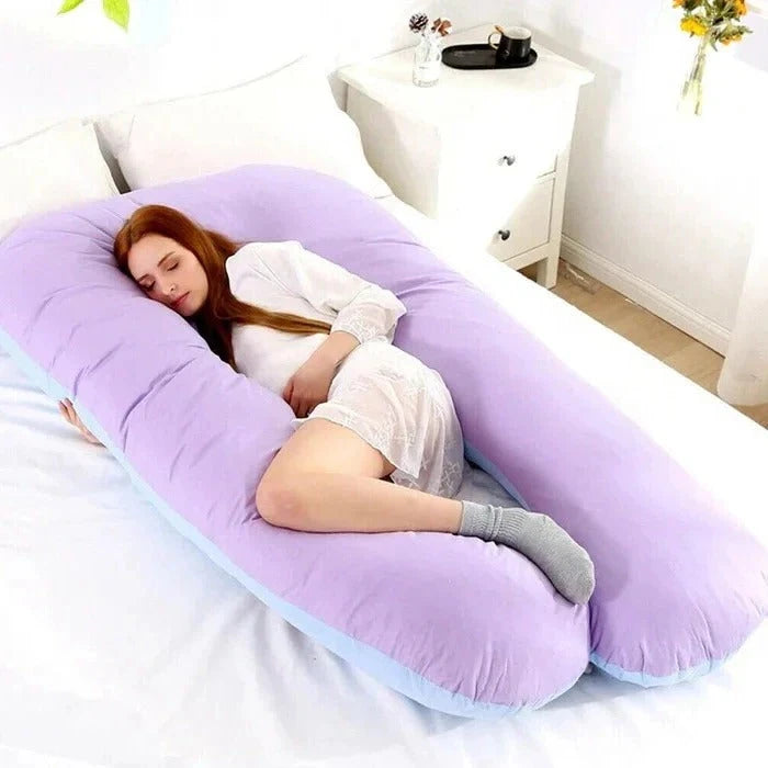 Full Body Pillow with Adjustable Shredded Foam and U-Shape Support, Jersey Cover Zanny Home