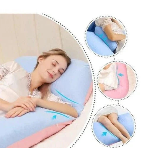 Full Body Pillow with Adjustable Shredded Foam and U-Shape Support, Jersey Cover Zanny Home