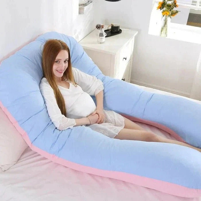 Full Body Pillow with Adjustable Shredded Foam and U-Shape Support, Jersey Cover Zanny Home