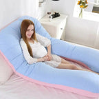 Full Body Pillow with Adjustable Shredded Foam and U-Shape Support, Jersey Cover Zanny Home