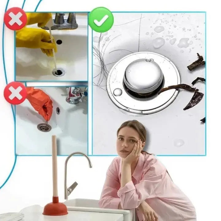 Pop-Up Sink Stopper with Airtight Seal and Removable Strainer for 34–40 mm Drains Zanny Home