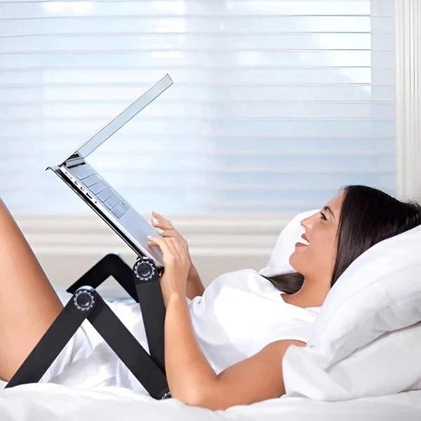 Adjustable Laptop Stand with Ventilated Alloy Platform and Detachable Mouse Pad, for 7-21in Zanny Home