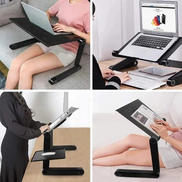 Adjustable Laptop Stand with Ventilated Alloy Platform and Detachable Mouse Pad, for 7-21in Zanny Home