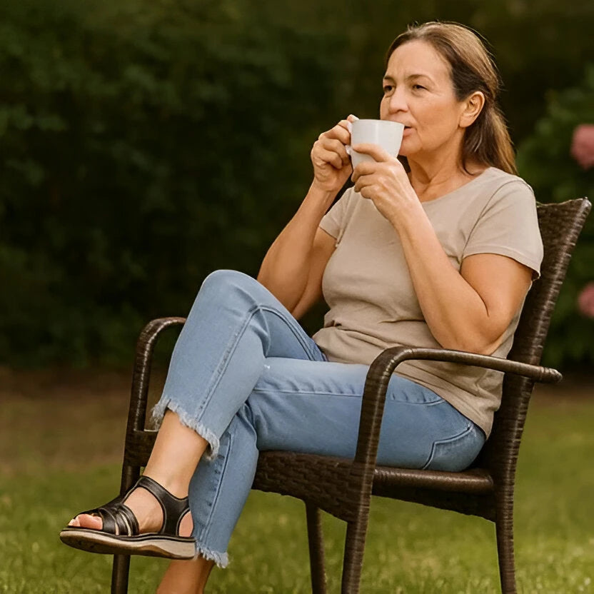 Women's Comfort Sandals with Contoured Footbed and Adjustable Straps, Shock-Absorbing Sole Zanny Home