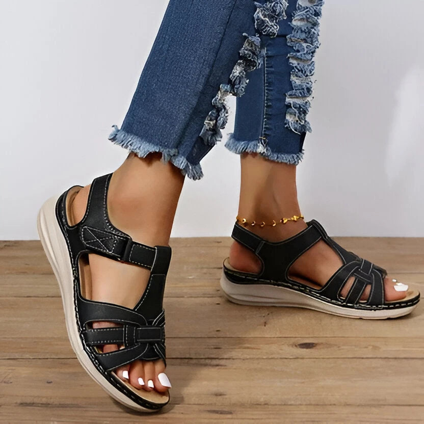 Women's Comfort Sandals with Contoured Footbed and Adjustable Straps, Shock-Absorbing Sole Zanny Home