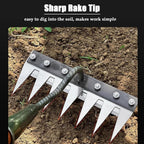 Handheld Weeding Rake with Carbon Steel Tines and Comfort Grip, Attaches to Handle Zanny Home