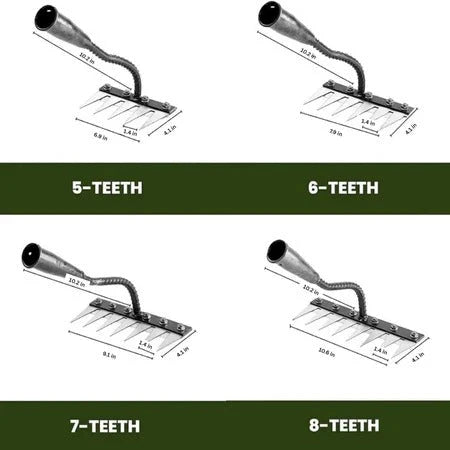 Handheld Weeding Rake with Carbon Steel Tines and Comfort Grip, Attaches to Handle Zanny Home