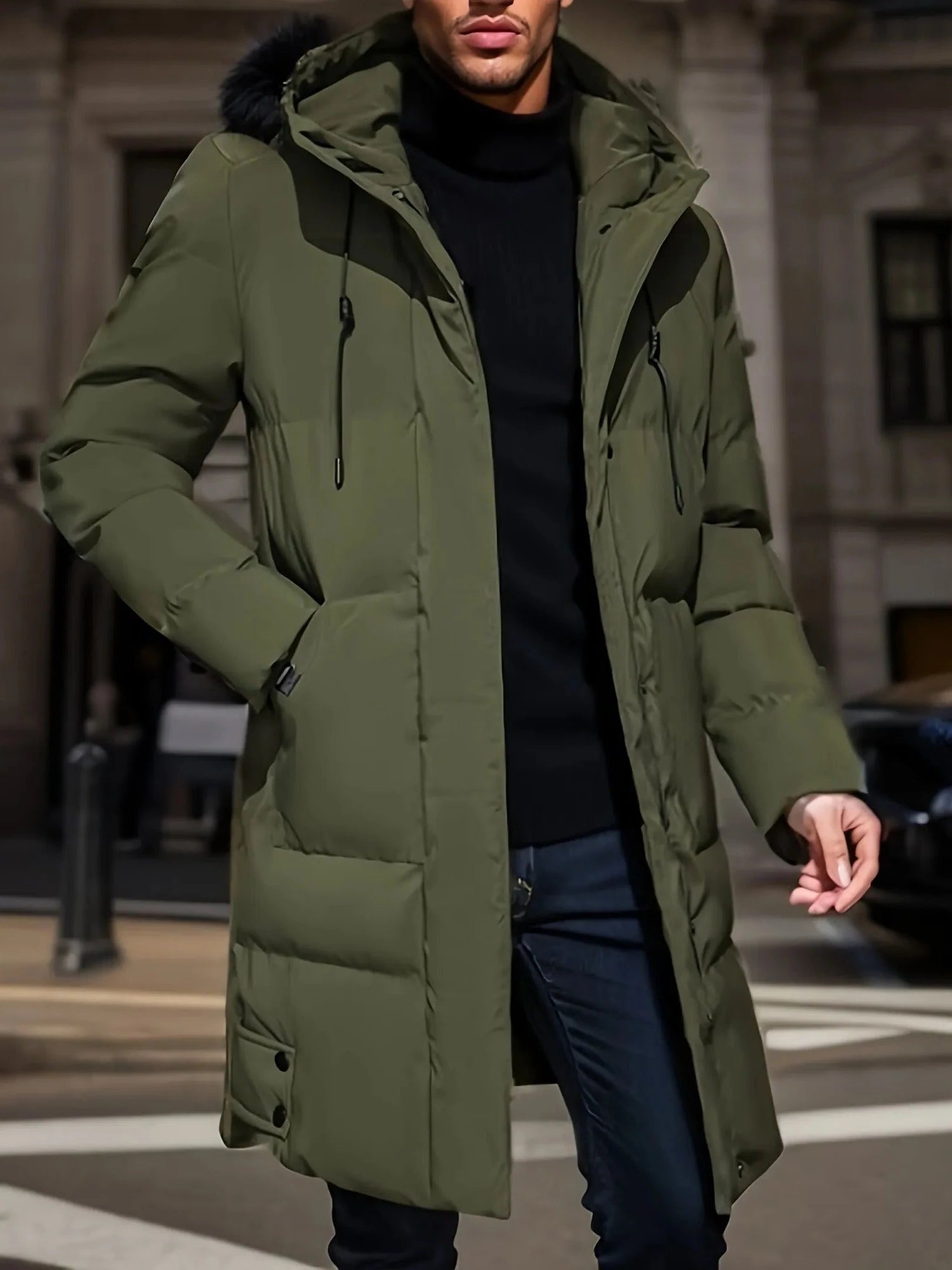 Men's Winter Jacket with Water-Repellent Shell and High-Loft Insulation, Adjustable Hood Zanny Home