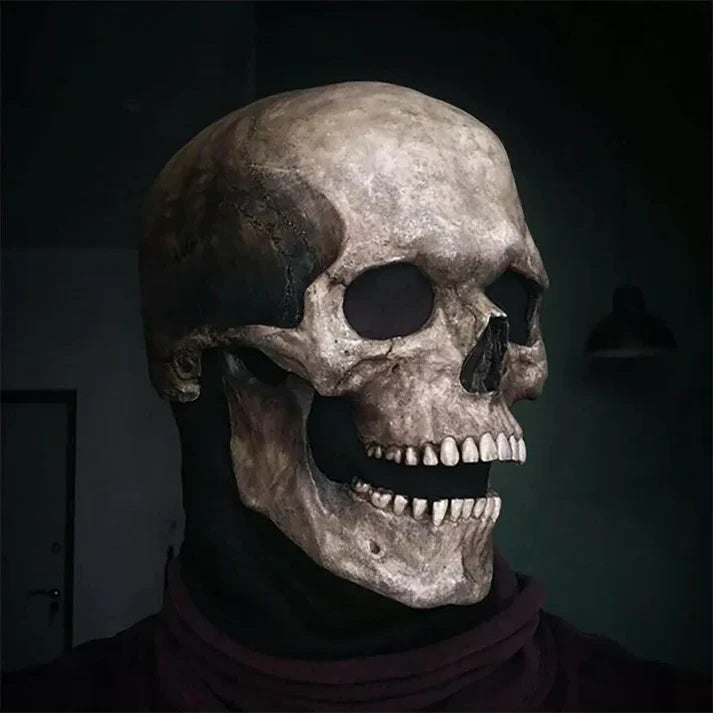 Realistic Skull Mask with Movable Jaw and Full Head Latex Fit, Lifelike Detail Zanny Home