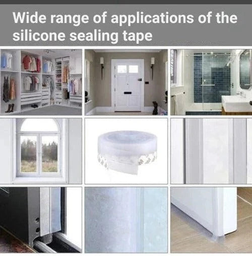 Door Draft Stopper Strip with Peel-Stick Adhesive and Flexible Transparent Polymer, 5m Zanny Home