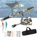 Telescopic Fishing Rod with Carbon Fiber Blank and Spinning Reel, 1.8m Travel Kit Zanny Home