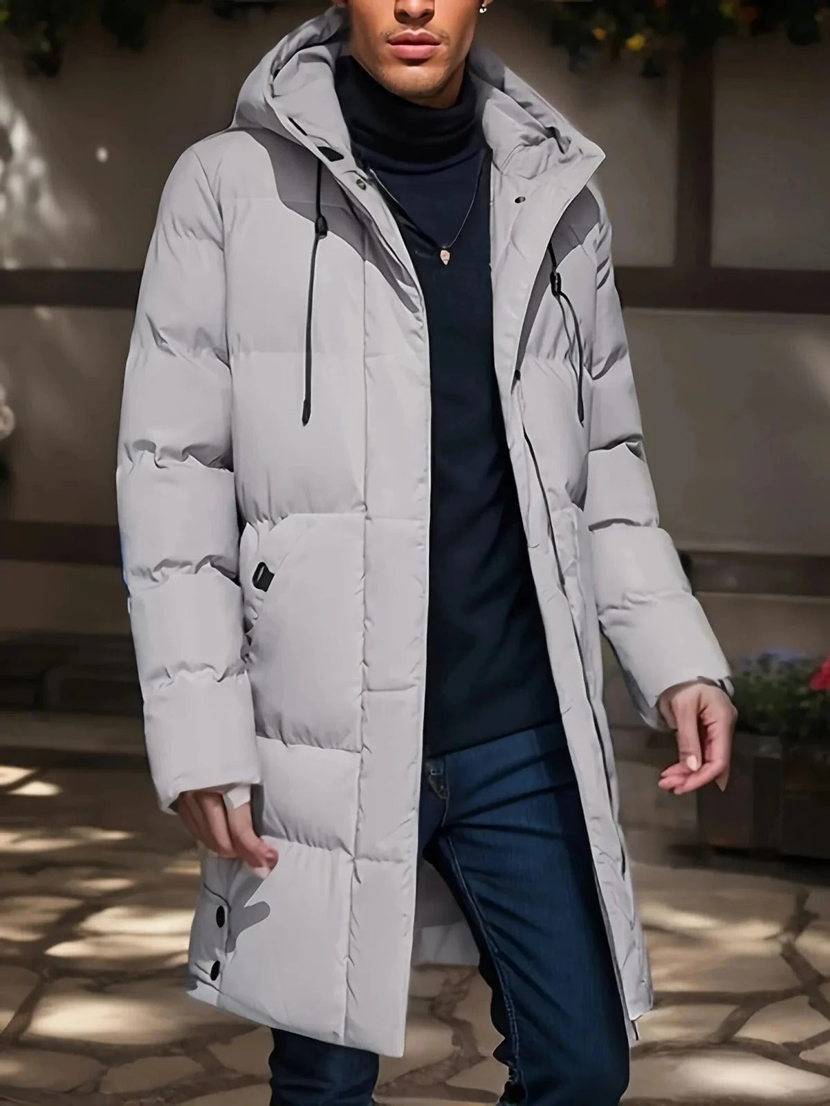 Men's Winter Jacket with Water-Repellent Shell and High-Loft Insulation, Adjustable Hood Zanny Home