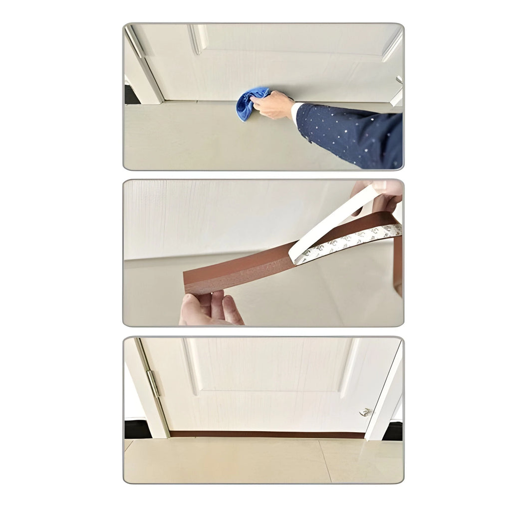 Door Draft Stopper Strip with Peel-Stick Adhesive and Flexible Transparent Polymer, 5m Zanny Home