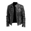 Men's Faux Leather Jacket with Front Zipper and Soft Lining, Classic Cut Zanny Home