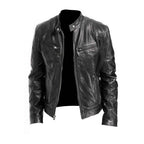 Men's Faux Leather Jacket with Front Zipper and Soft Lining, Classic Cut Zanny Home