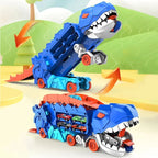 Dinosaur Truck Playset with Two Race Tracks and Storage, Includes 3 Cars Ages 3+ Zanny Home
