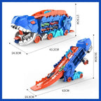 Dinosaur Truck Playset with Two Race Tracks and Storage, Includes 3 Cars Ages 3+ Zanny Home