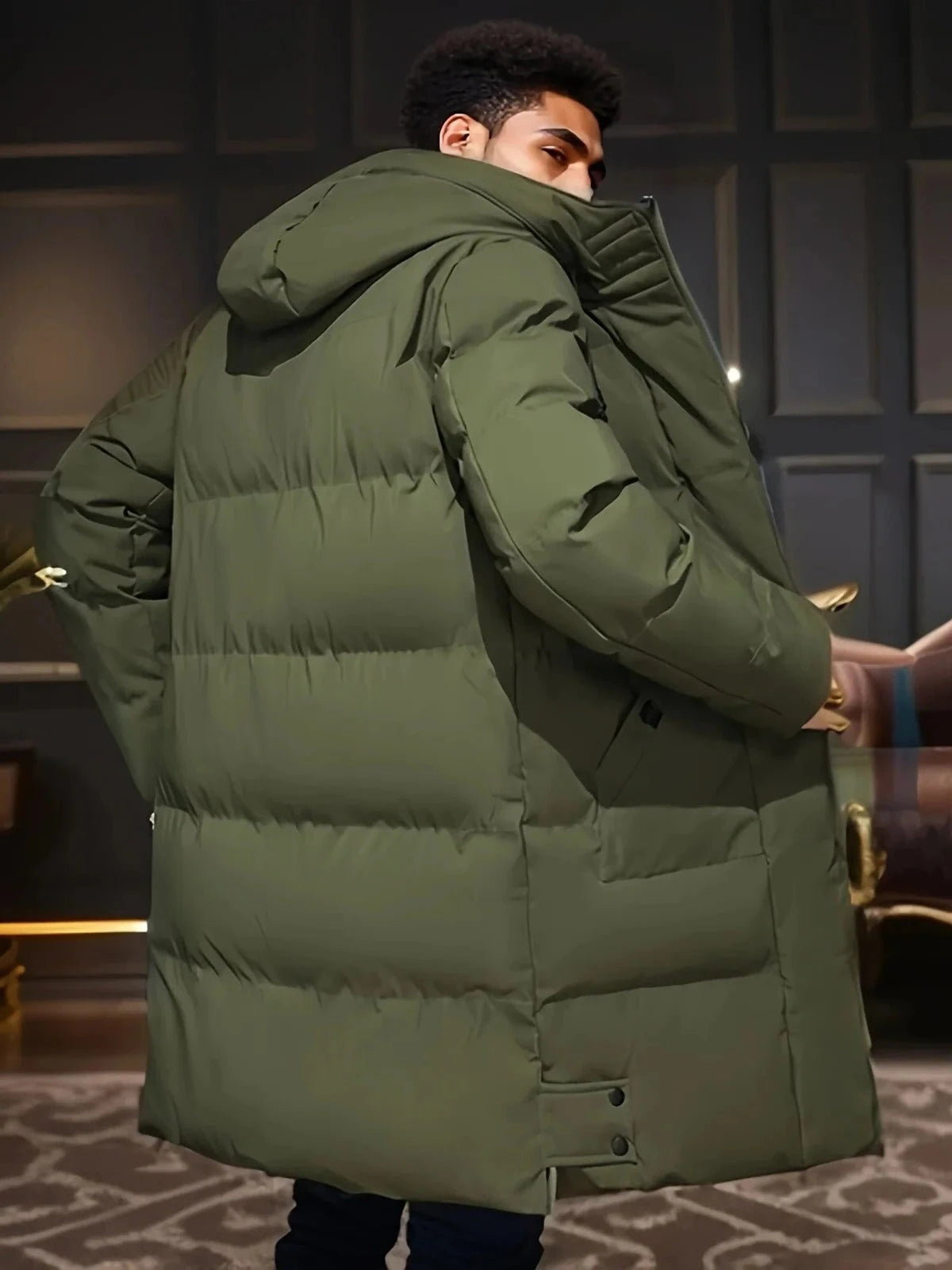 Men's Winter Jacket with Water-Repellent Shell and High-Loft Insulation, Adjustable Hood Zanny Home