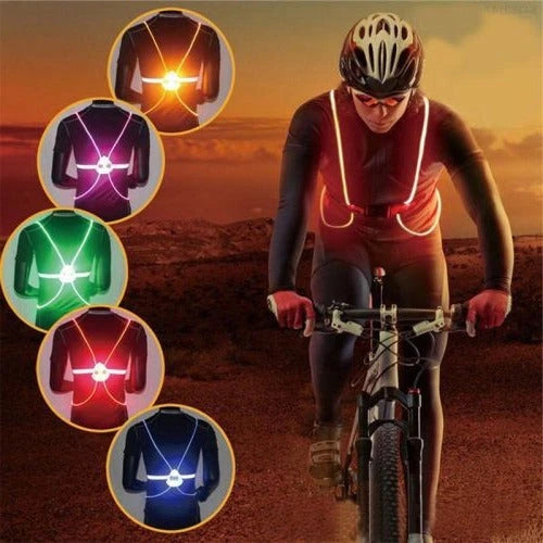 LED Safety Vest with 360-Degree Fiber-Optic Lighting and Adjustable Fit, Weather Resistant Zanny Home
