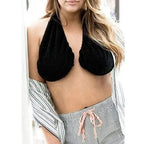 Terry Towel Bra with Moisture-Wicking Fabric and Adjustable Rear Cord, Backless Support Zanny Home