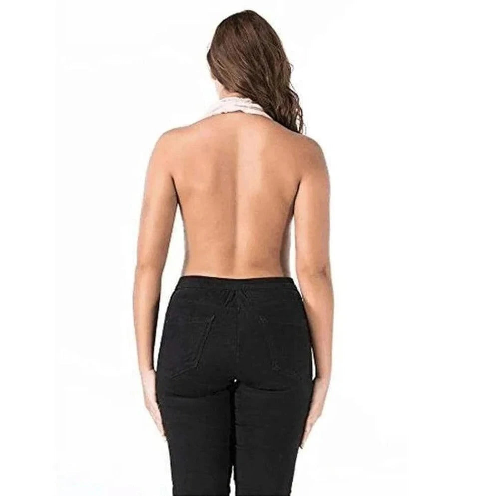 Terry Towel Bra with Moisture-Wicking Fabric and Adjustable Rear Cord, Backless Support Zanny Home