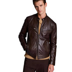 Men's Faux Leather Jacket with Front Zipper and Soft Lining, Classic Cut Zanny Home