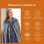 Heated Shawl with USB Power and 3 Heat Levels, Plush Removable Cover Zanny Home