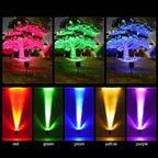 Solar Spotlight with Adjustable Zoom Lens and RGB Plus Warm White LEDs, Weatherproof Zanny Home