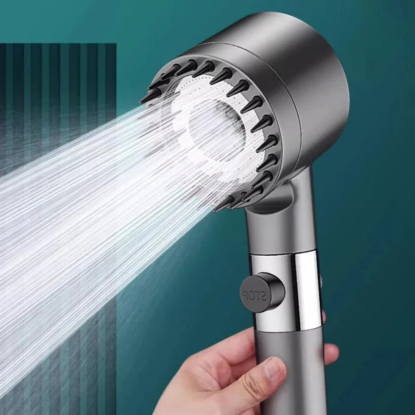 Water-Saving Shower Head with Microhole Pressure Boost and 9-Layer Filter, Push Button Zanny Home