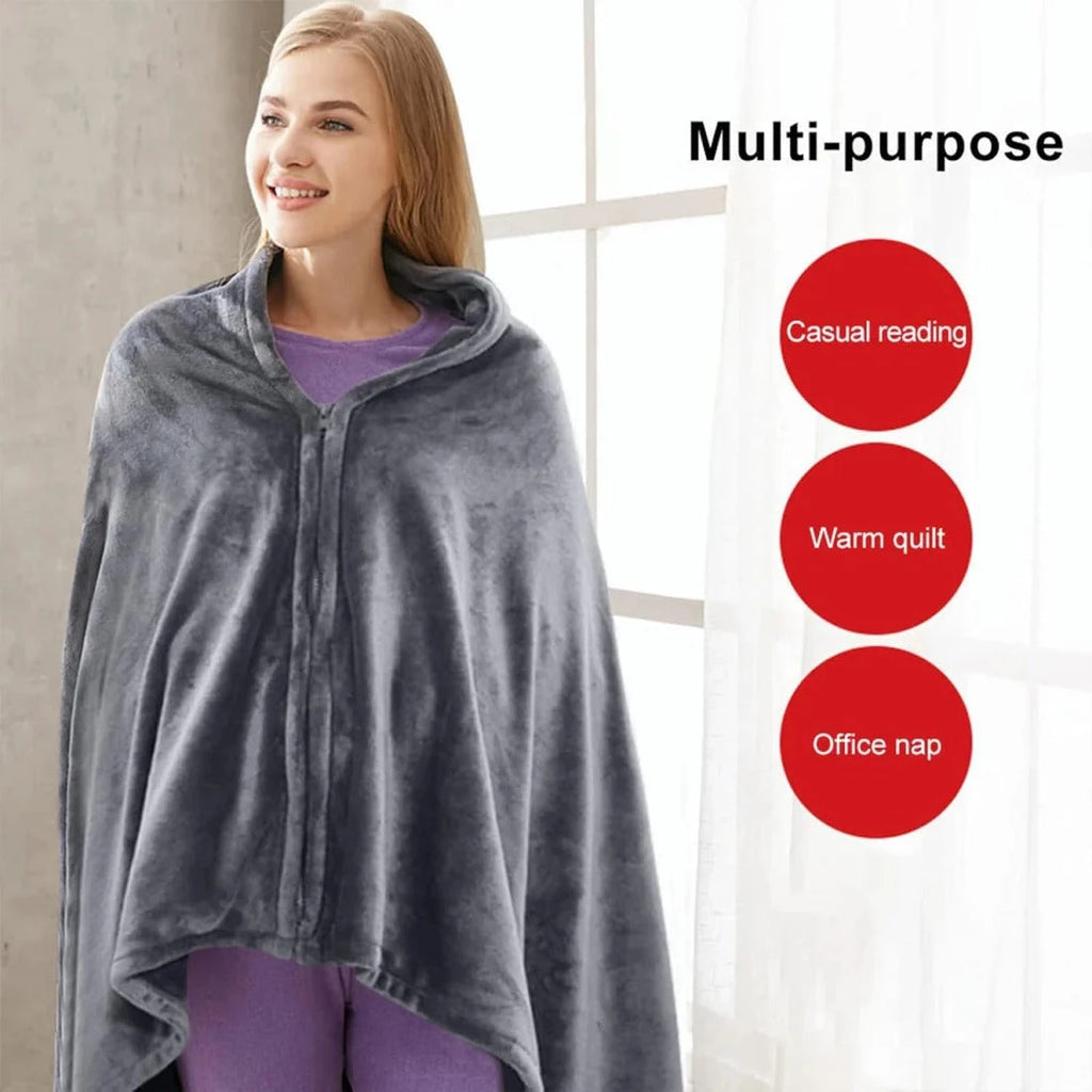Heated Shawl with USB Power and 3 Heat Levels, Plush Removable Cover Zanny Home