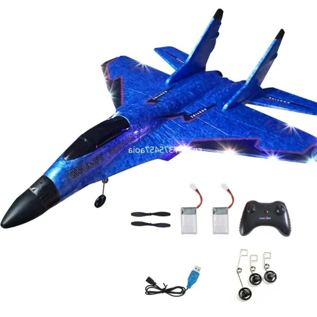 Remote Control Airplane with Impact-Resistant Frame and Ergonomic Controller, 40cm Zanny Home
