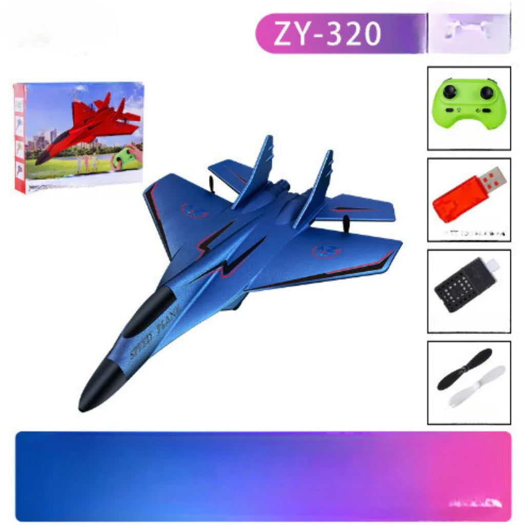 Remote Control Airplane with Impact-Resistant Frame and Ergonomic Controller, 40cm Zanny Home