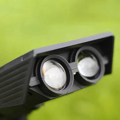 Solar Spotlight with Adjustable Zoom Lens and RGB Plus Warm White LEDs, Weatherproof Zanny Home